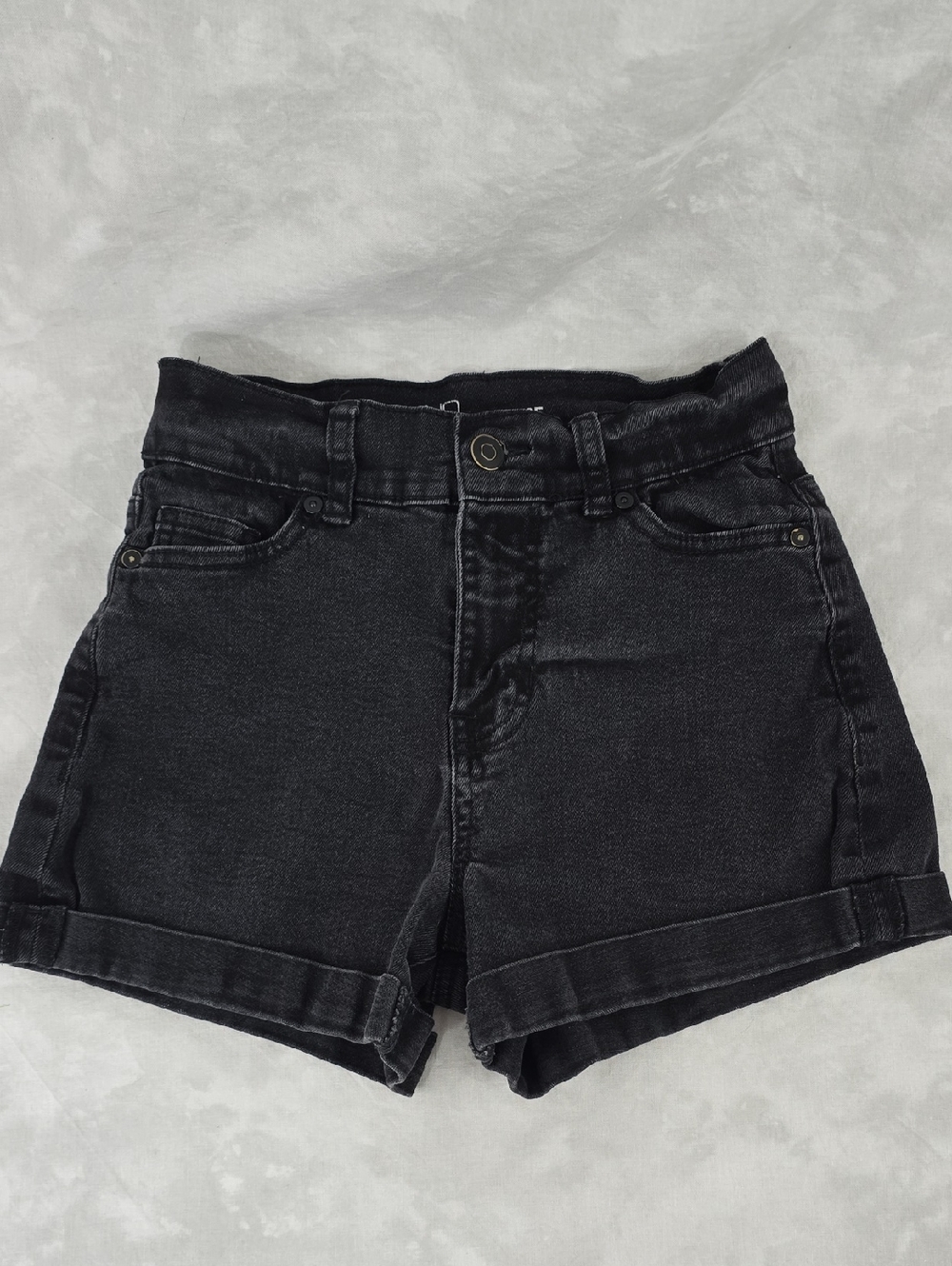 NOBO Black High-Waist Rolled-Hem Denim Shorts
